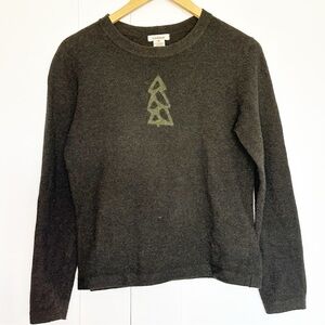Sundance Christmas Tree sweater Medium dark green simple minimalist classic